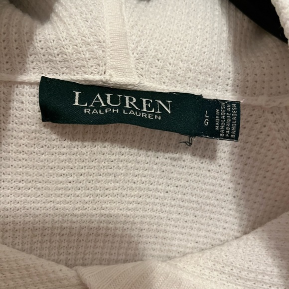Women RALPH LAUREN Solid White Waffle Cowl Neck Pullover Top Shirt Size Large - Picture 4 of 6